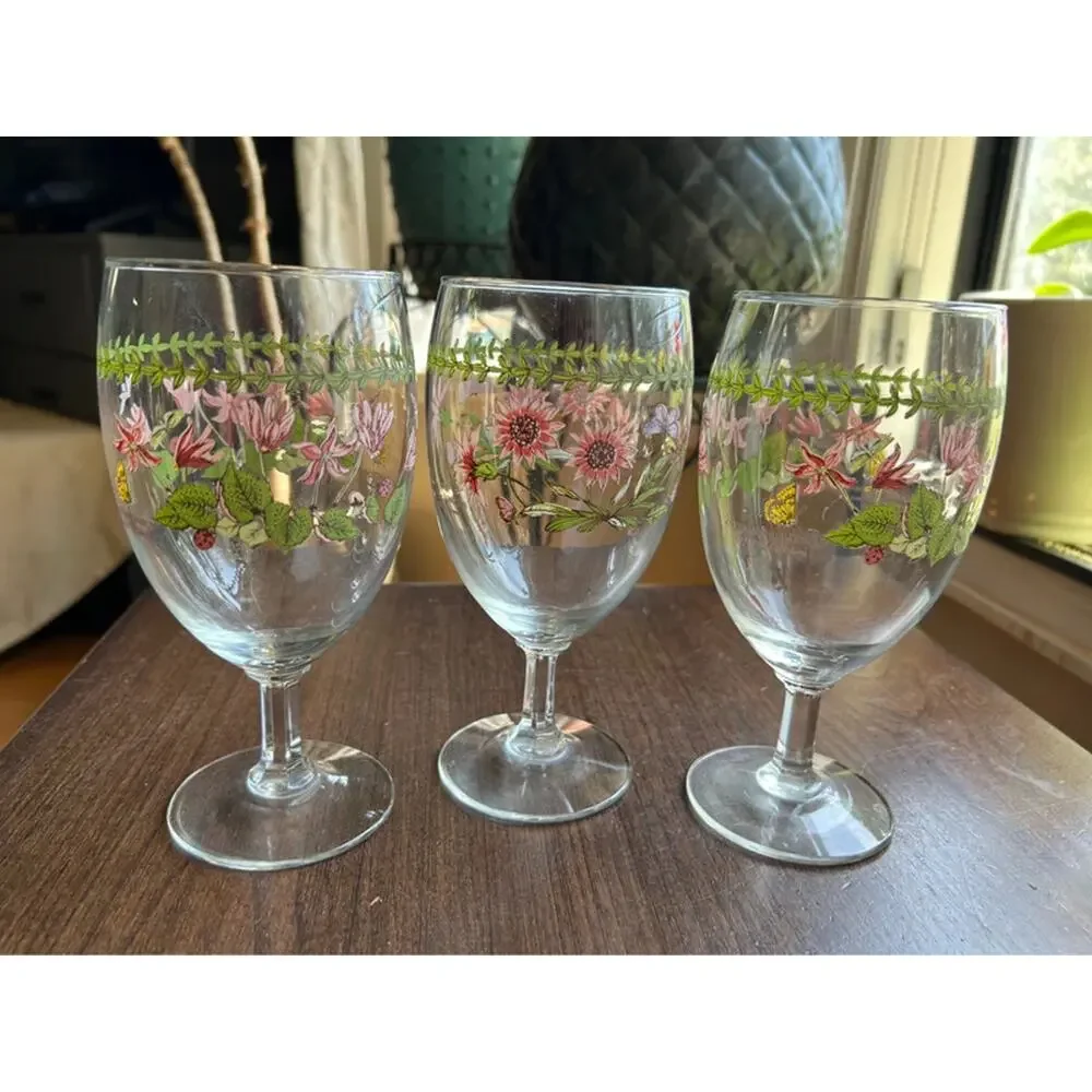 Set of 3 Portmeirion Botanic Garden Footed Iced Teas 16 oz / 7